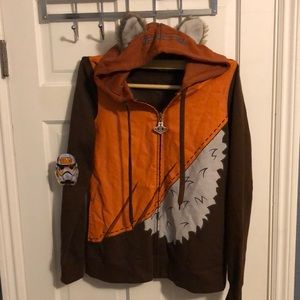 Ewok zip up hoodie with ears. approx a women’s medium or a children’s large/XL